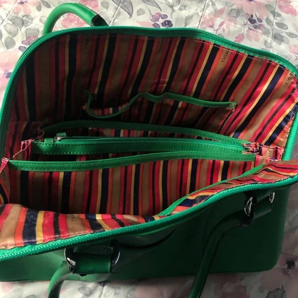 Tignanello Green Leather Handbag - Picture 3 of 8